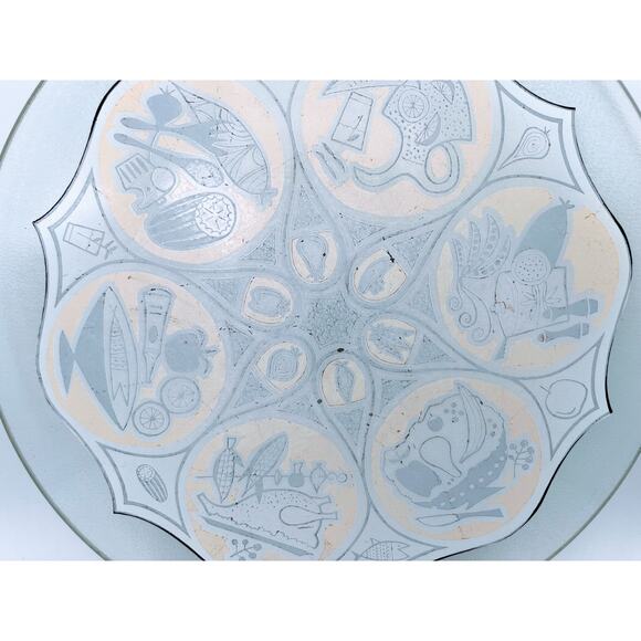 True Vintage MCM Round Glass Cutting Board Trivet - Picture 4 of 7